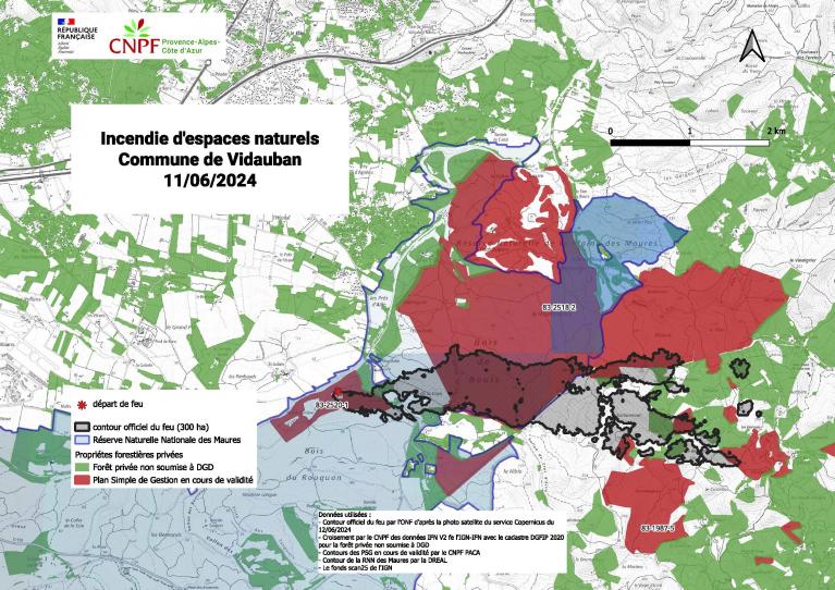 carte incendie vidauban 2024